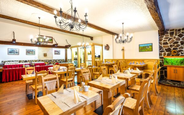 Vysoké Tatry ve stylovém srubovém domečku u Hotelu Nezábudka *** s polopenzí, bazénem a neomezeným wellness